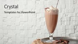  Presentation with milkshake - Presentation having delicious milkshake on white wall background and a white colored foreground