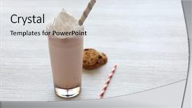  Presentation with milkshake - Theme featuring delicious milkshake with cookies background and a sky blue colored foreground