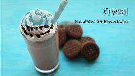  Presentation with milkshake - Theme consisting of delicious milkshake with cookies background and a arctic colored foreground