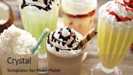  Presentation with milkshake - Amazing PPT layouts having delicious milkshakes closeup backdrop and a coral colored foreground