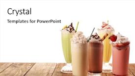  Presentation with milkshake - Beautiful theme featuring delicious milkshakes isolated on white backdrop and a white colored foreground