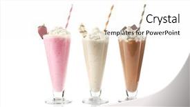  Presentation with milkshake - Slides with delicious milkshakes isolated on white background and a white colored foreground