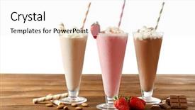  Presentation with milkshake - Slides consisting of delicious milkshakes on white background background and a white colored foreground