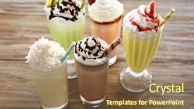  Presentation with old wooden table food - Colorful theme enhanced with delicious milkshakes on wooden table backdrop and a tawny brown colored foreground
