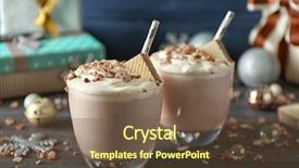  Presentation with events and decoration presentation - Colorful presentation enhanced with delicious milkshakes with christmas decoration backdrop and a tawny brown colored foreground