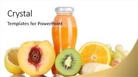  Presentation with fruit juice bottle - Amazing slides having  backdrop and a  colored foreground