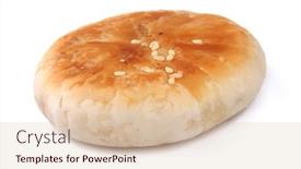  Presentation with food white - PPT theme having delicious-mung-bean-cake-mooncake background and a lemonade colored foreground