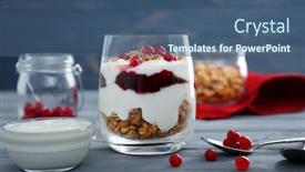  Presentation with granola - Slides consisting of delicious natural yogurt parfait background and a ocean colored foreground