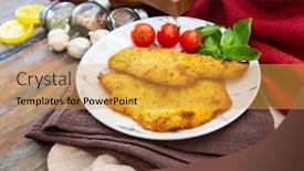  Presentation with mexican food delicious taco shells - Beautiful slides featuring delicious-northern-meuniere-flounder-fillets backdrop and a yellow colored foreground