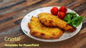  Presentation with mexican food delicious taco shells - Colorful PPT theme enhanced with delicious-northern-meuniere-flounder-fillets backdrop and a tawny brown colored foreground