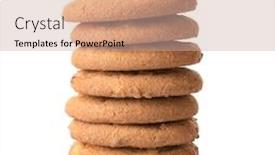  Presentation with cookies - PPT theme consisting of delicious-oatmeal-cookies-on-white background and a coral colored foreground