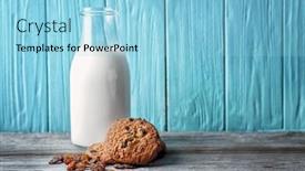  Presentation with cookies - Colorful presentation design enhanced with delicious-oatmeal-cookies-with-raisins backdrop and a light blue colored foreground