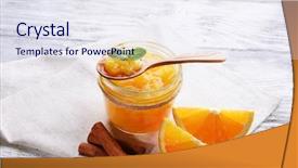  Presentation with jam - Presentation design enhanced with delicious orange jam on table background and a sky blue colored foreground