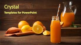  Presentation with orange juice - PPT theme enhanced with delicious orange juice in bottle background and a  colored foreground