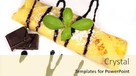  Presentation with pancake - PPT theme consisting of delicious pancake background and a blonde colored foreground