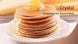  Presentation with honey - Amazing presentation having delicious pancakes with honey on plate on table close-up backdrop and a yellow colored foreground