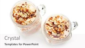 Presentation with granola - Beautiful slide deck featuring delicious parfait with granola backdrop and a white colored foreground