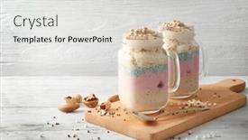  Presentation with granola - Theme having delicious parfait with granola background and a light gray colored foreground