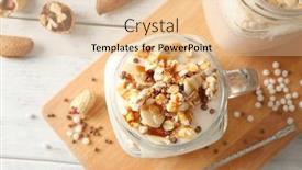  Presentation with granola - Audience pleasing slides consisting of delicious parfait with granola backdrop and a lemonade colored foreground