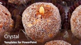  Presentation with candy - Slide set featuring delicious party candy background and a tawny brown colored foreground