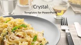  Presentation with chicken little chicks - Theme with delicious pasta alfredo with chicken background and a lemonade colored foreground