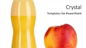  Presentation with juice - Colorful PPT theme enhanced with peach juice in glass bottle backdrop and a white colored foreground