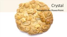  Presentation with peanut - Presentation design with delicious peanut cookie isolated on white backg ound background and a yellow colored foreground