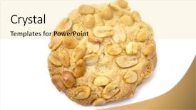  Presentation with peanut - Beautiful slides featuring delicious peanut cookie isolated on white background backdrop and a blonde colored foreground