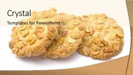  Presentation with peanut - Audience pleasing PPT layouts consisting of delicious peanut cookies isolated on white background backdrop and a blonde colored foreground