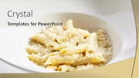  Presentation with pasta restaurant - Slide set having delicious penne four cheeses close up traditional italian cuisine restaurant menu item tasty pasta isolated on white background macaroni dish with formaggi mozzarella gorgonzola and fontina background and a lemonade colored foreground