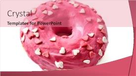  Presentation with pink white - Slides consisting of delicious-pink-donut-on-white background and a coral colored foreground
