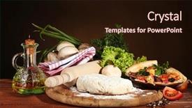 Presentation with dough - Audience pleasing PPT layouts consisting of delicious pizza dough spices backdrop and a wine colored foreground