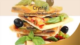  Presentation with pizza - Presentation theme consisting of delicious pizza slices on white background and a yellow colored foreground