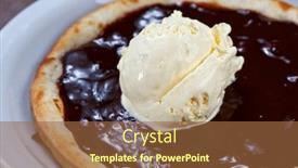 Presentation with chocolate ice cream - Audience pleasing slide set consisting of delicious pizza with chocolate with ice cream backdrop and a tawny brown colored foreground