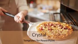  Presentation with pizza - Slide deck consisting of pizzeria - delicious pizza background and a coral colored foreground