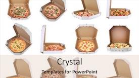  Presentation with pizza delivery - Cool new slides with delicious pizzas in delivery box backdrop and a lemonade colored foreground