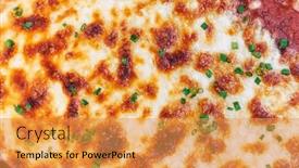  Presentation with italian - Presentation having delicious-plate-of-italian-lasagna background and a gold colored foreground