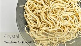  Presentation with pasta sauce - Theme with delicious-plate-of-italian-spaghetti background and a mint green colored foreground