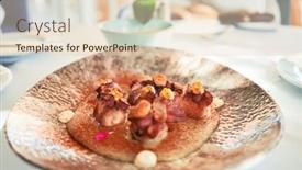  Presentation with octopus - Colorful PPT theme enhanced with delicious-plate-with-grilled-octopus backdrop and a lemonade colored foreground