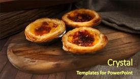  Presentation with dessert oreo - Presentation design enhanced with delicious portuguese egg tart dessert background and a tawny brown colored foreground