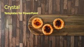  Presentation with dessert - Beautiful theme featuring delicious portuguese egg tart dessert backdrop and a  colored foreground