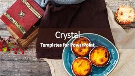  Presentation with dessert oreo - Audience pleasing PPT theme consisting of delicious portuguese egg tart dessert backdrop and a  colored foreground