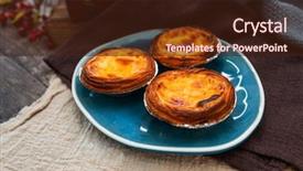  Presentation with dessert oreo - Colorful slides enhanced with delicious portuguese egg tart dessert backdrop and a wine colored foreground