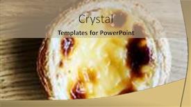  Presentation with dessert - PPT theme with delicious-portuguese-egg-tart-dessert background and a coral colored foreground
