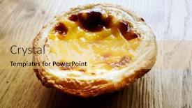  Presentation with dessert oreo - Slide deck having delicious-portuguese-egg-tart-dessert background and a yellow colored foreground