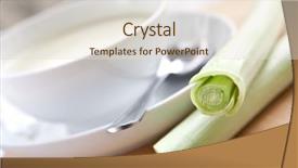  Presentation with leek soup - Theme having delicious potato and leek soup background and a lemonade colored foreground
