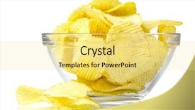  Presentation with food potato spicy chips crisps snacks - Presentation theme having delicious potato chips in bowl background and a yellow colored foreground