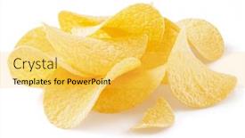  Presentation with potato chips - Slide set having delicious-potato-chips-isolated background and a yellow colored foreground