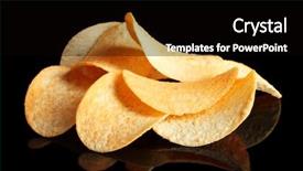  Presentation with chip - Slide deck featuring delicious potato chips on black background and a black colored foreground