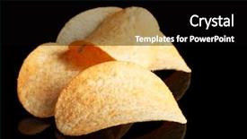  Presentation with potato chips - Cool new PPT theme with delicious potato chips on black backdrop and a black colored foreground